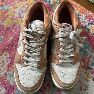 Low Retro Tan and Cream Athletic Shoes